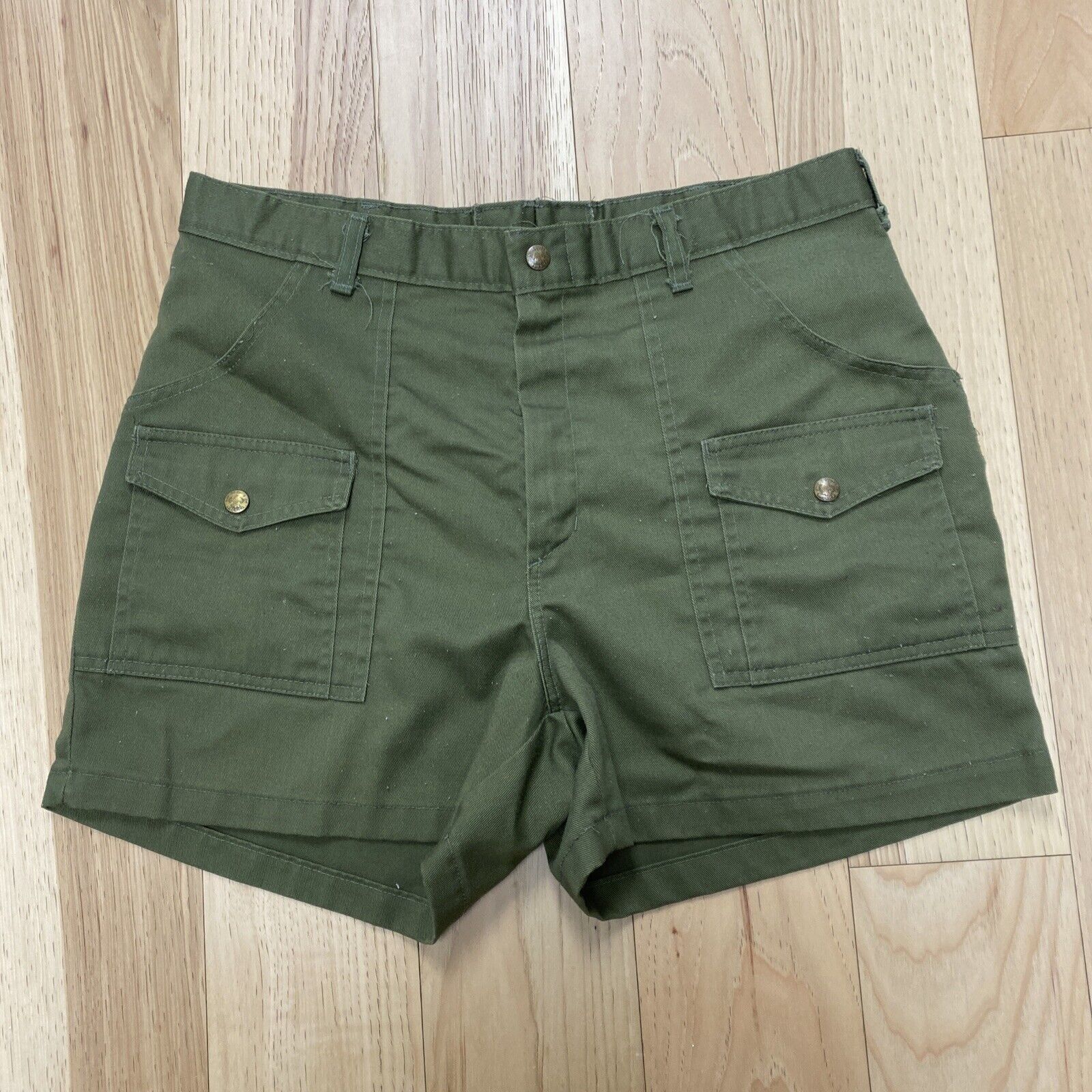 Vintage Boy Scout Shorts Adult 34(?) Green America BSA Outdoors Uniform 80s