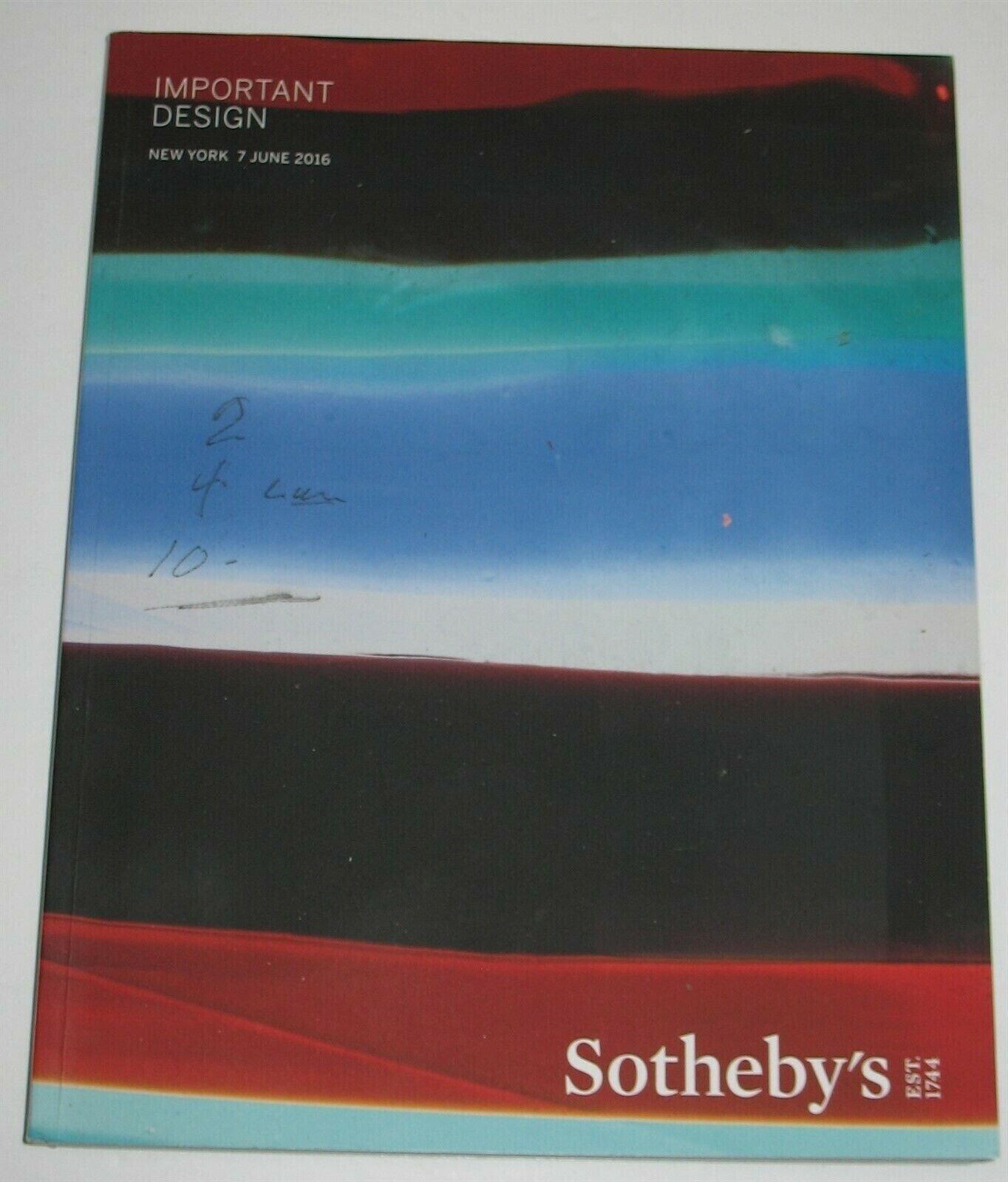 Sotheby's 6/7/16 June 7 2016 NY Important Design Art Auction Catalog