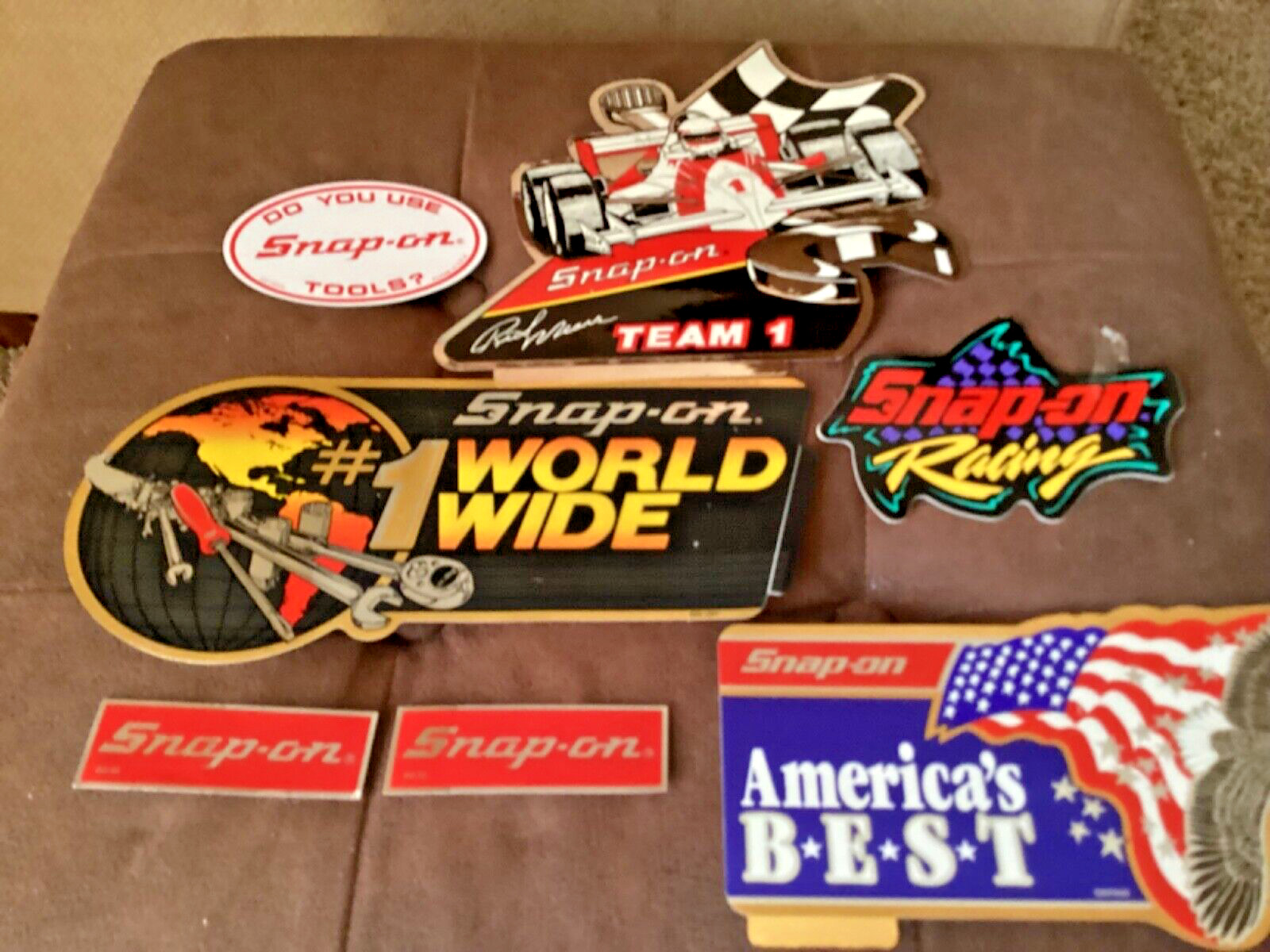 lot of 7 snap on racing tool stickers decals. nos