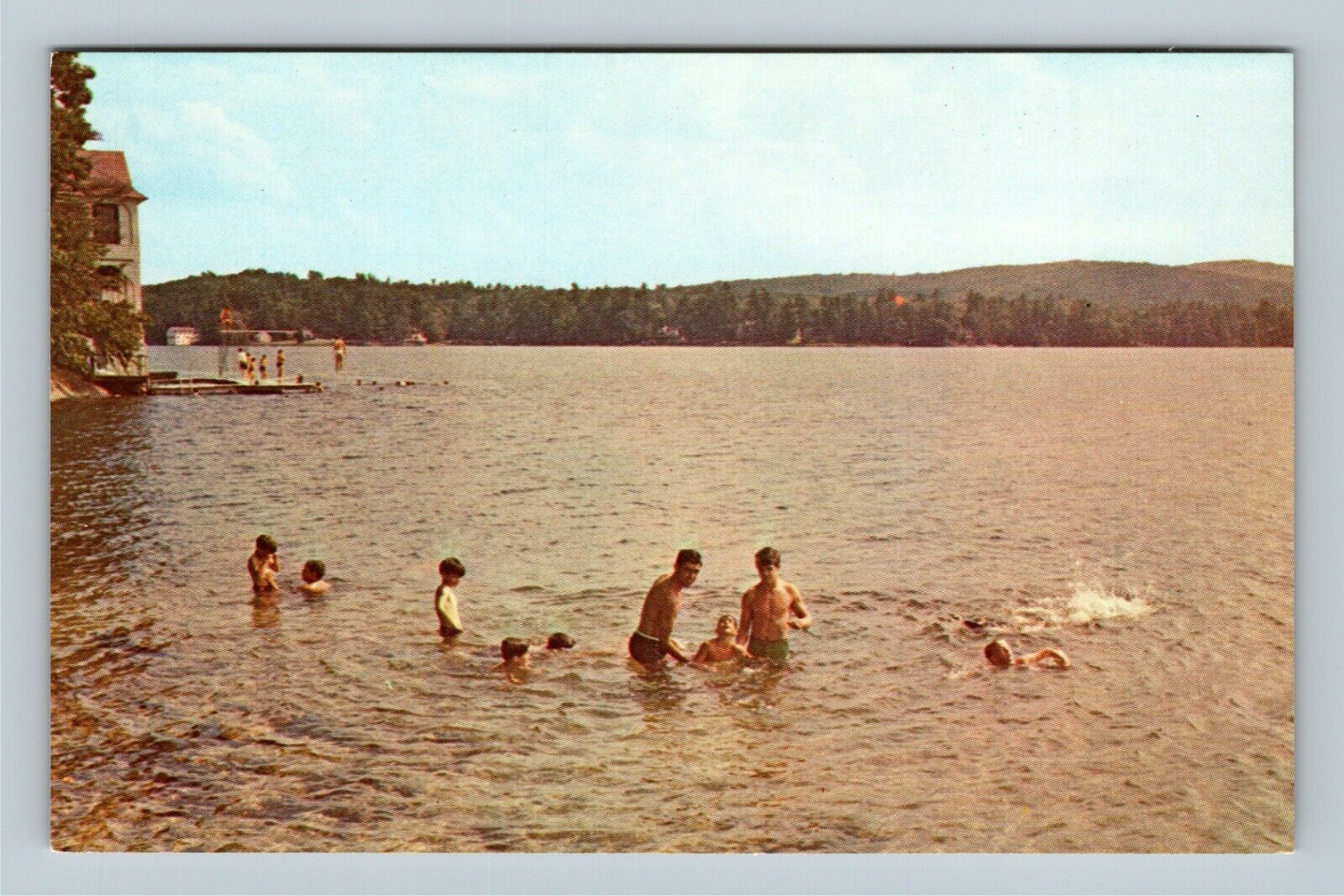 Spofford NH, Camp Notre Dame, Lake Swimming, New Hampshire Vintage Postcard