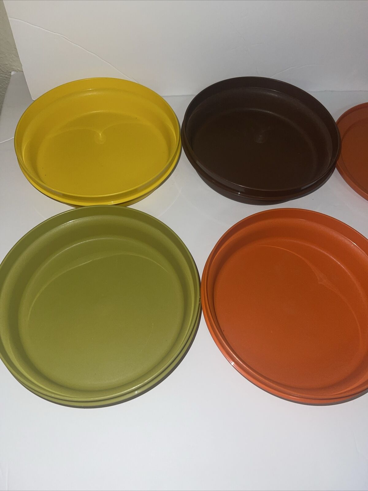 VTG Tupperware #1206 Harvest Colors Seal N Serve Bowl Storage With Lids Set Of 4