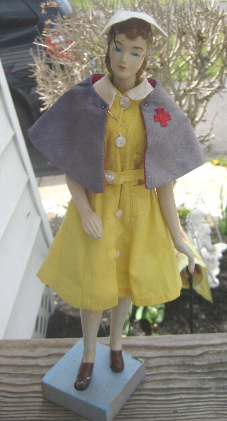 VINTAGE Red Cross LATEXTURE DOLL/ MANNEQUIN 1940s with clothes