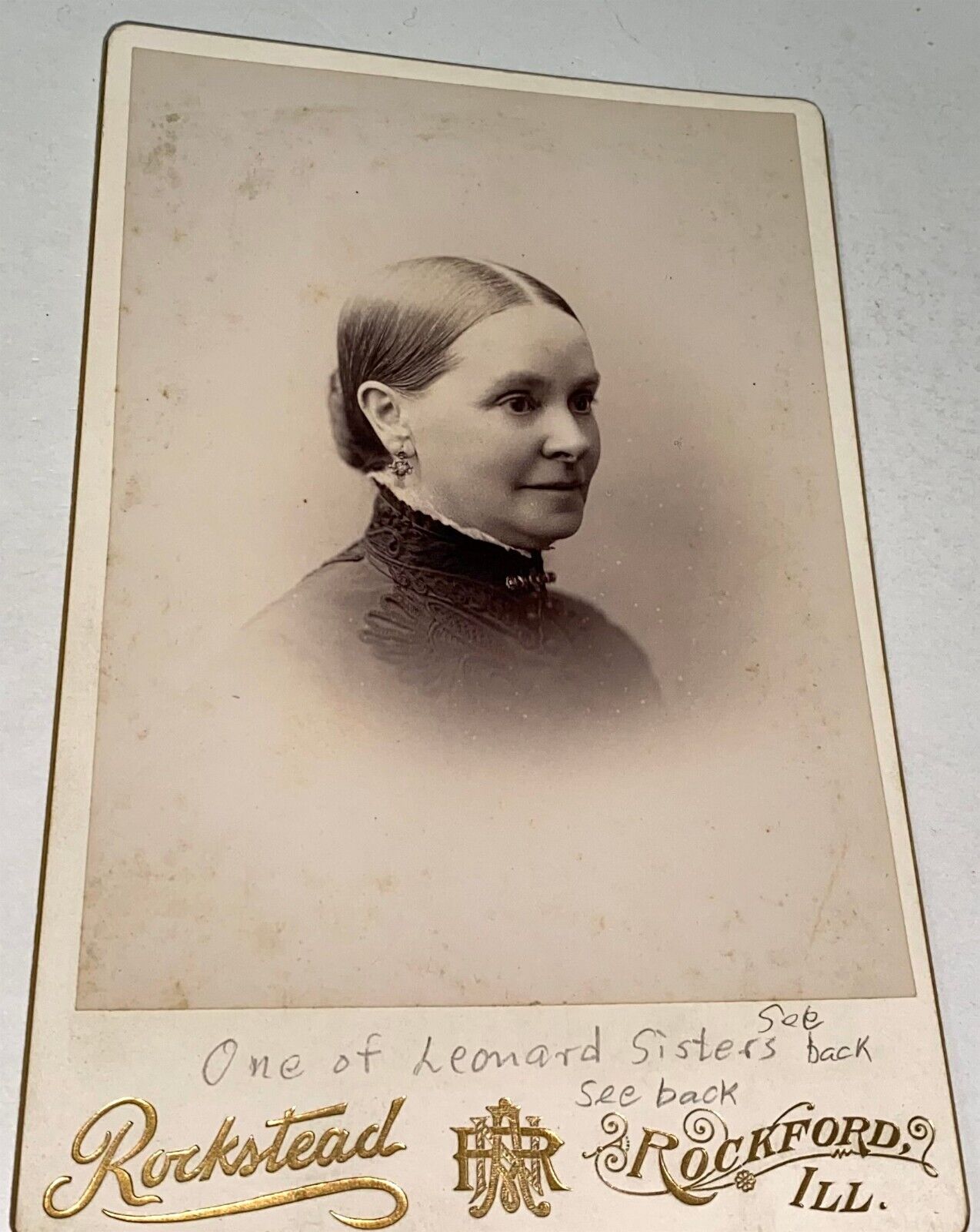 Rare Antique Victorian American ID\'d Charlotte Keyt Illinois Cabinet Photo