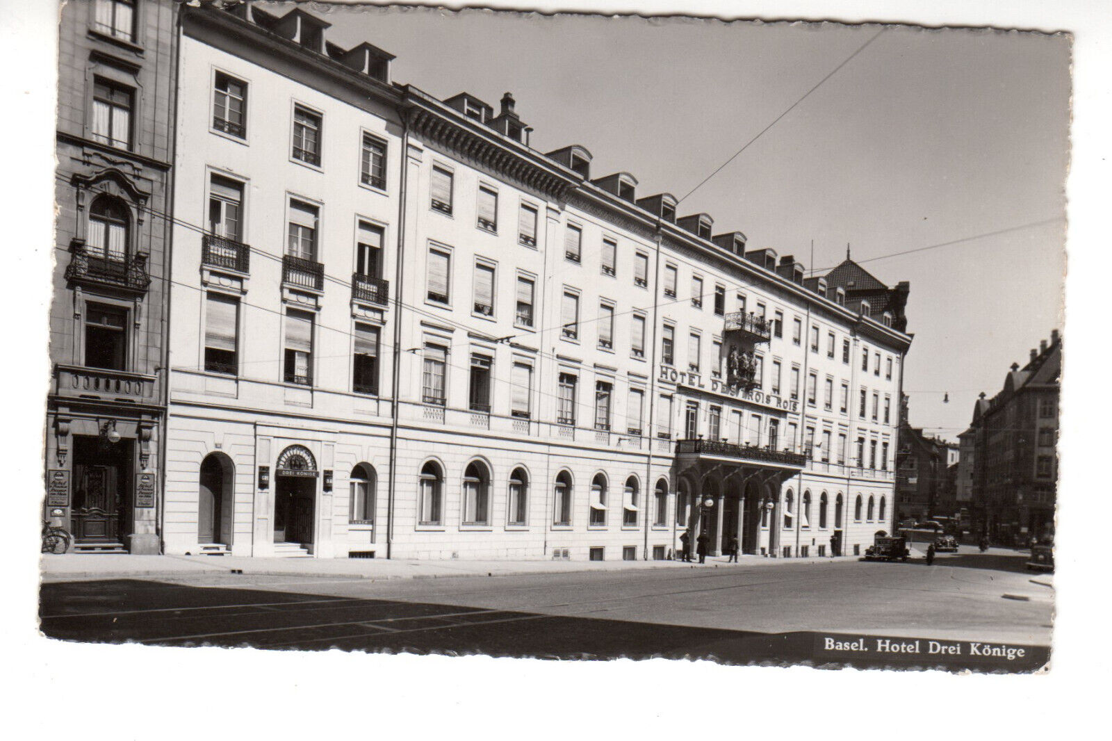 RPPC Postcard: Basel, Hotel of Three Kings, Switzerland - exterior view