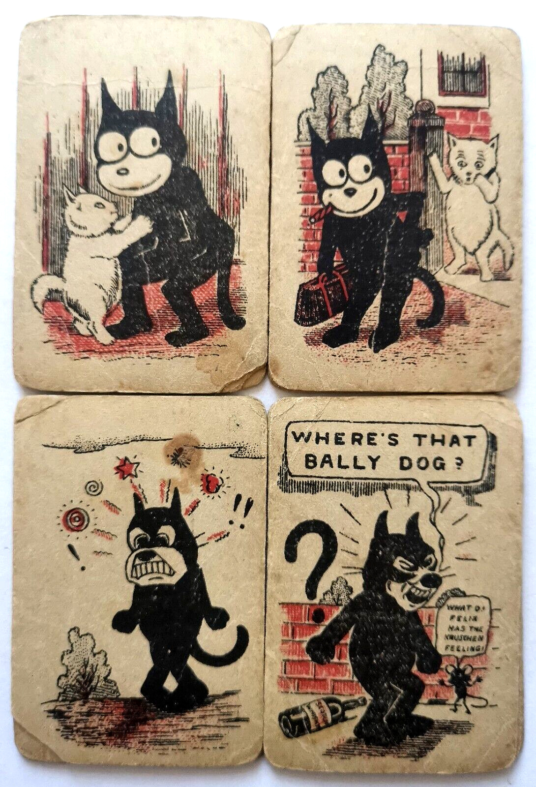ANTIQUE CARD GAME FELIX THE CAT EXTREMELY RARE PLAYING 32 CARDS 1920 FREE POST