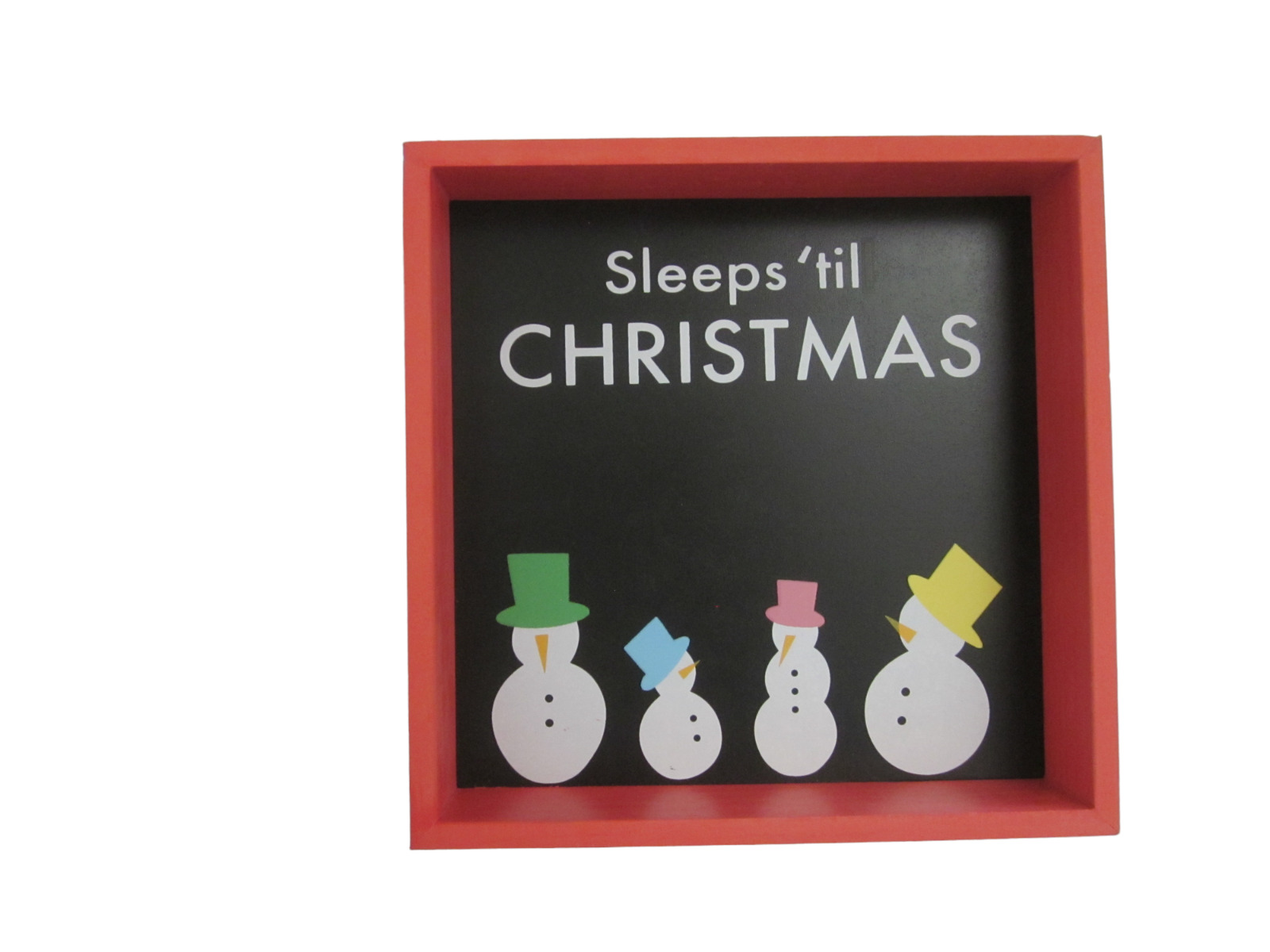 NEW H IS FOR HAPPY Snowman SLEEPS TIL CHRISTMAS Countdown Sign w/ Chalk Eraser