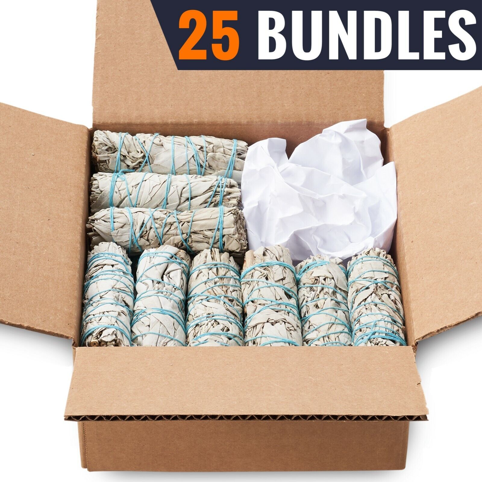 25 White Sage Smudge Stick Bundles - Sustainably Grown - Wholesale Sage Sticks