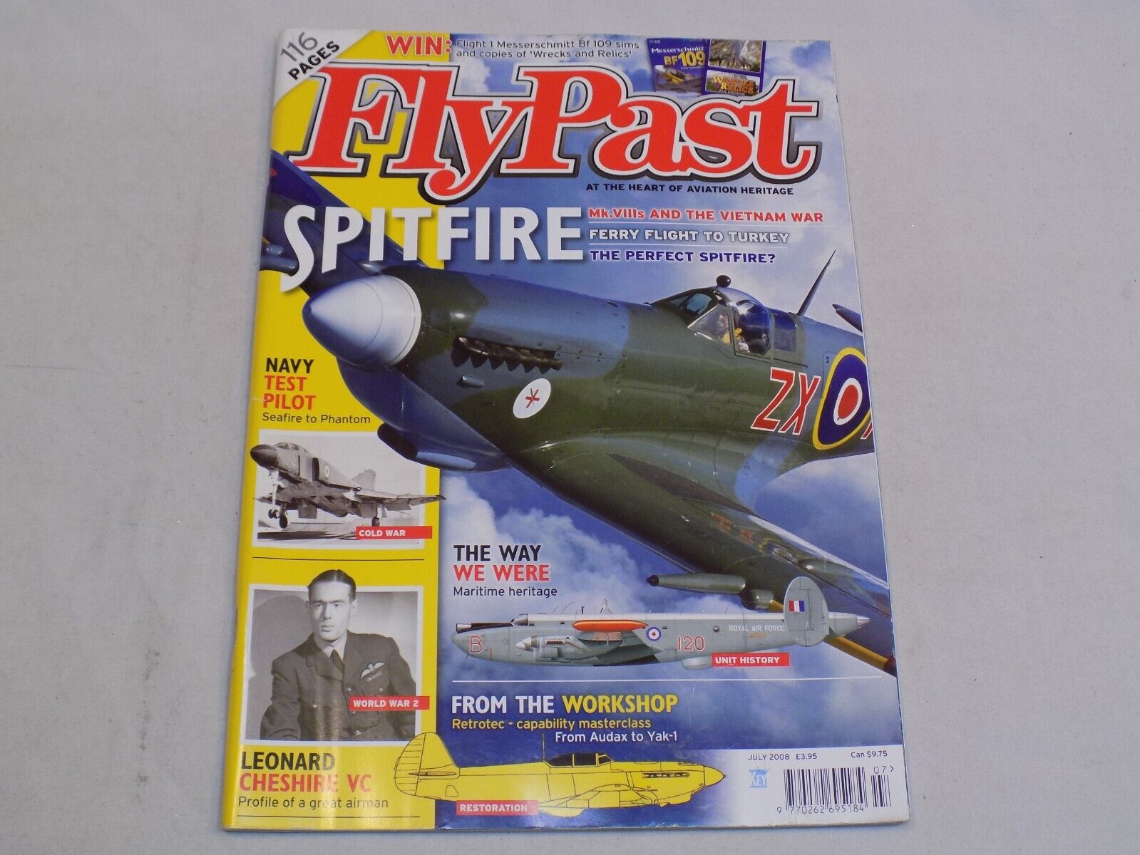 Fly Past Magazine July 2008 Spitfire Mk VIII Leonard Cheshire Navy Test Pilot +
