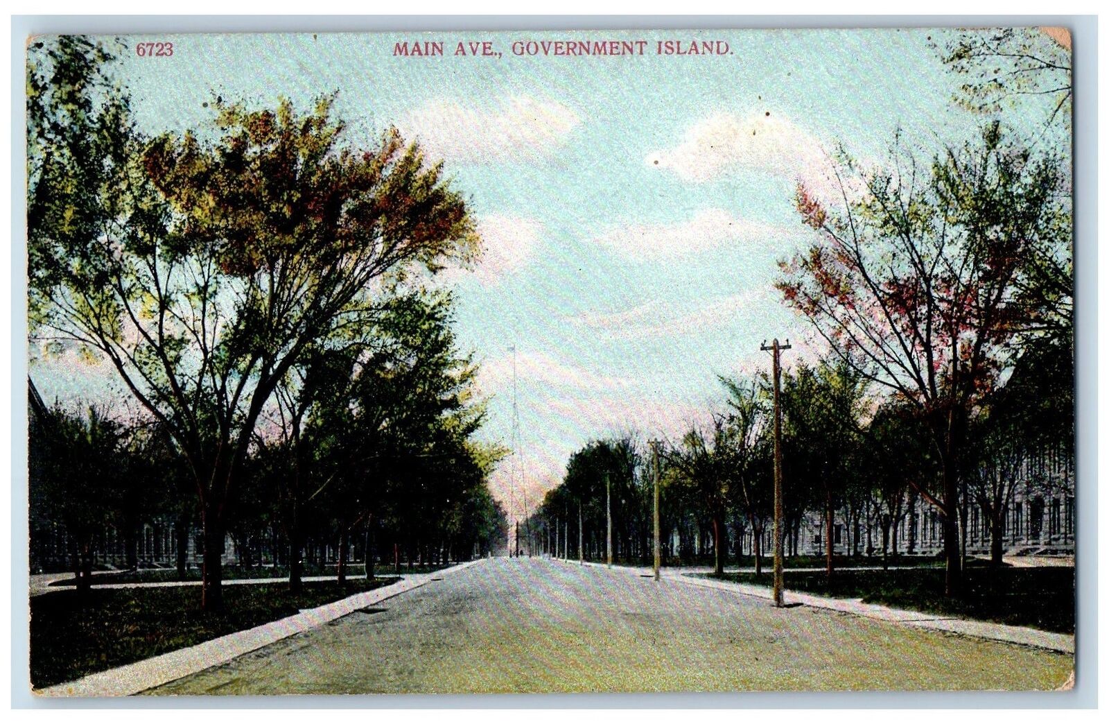 Rock Island Illinois IL Postcard  Main Ave. Government Island c1910's Vintage