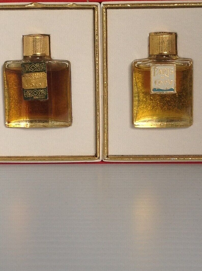 Antique 1920s RARE Coty Perfumes Paris de Coty Parfum and Emeraude Parfum full