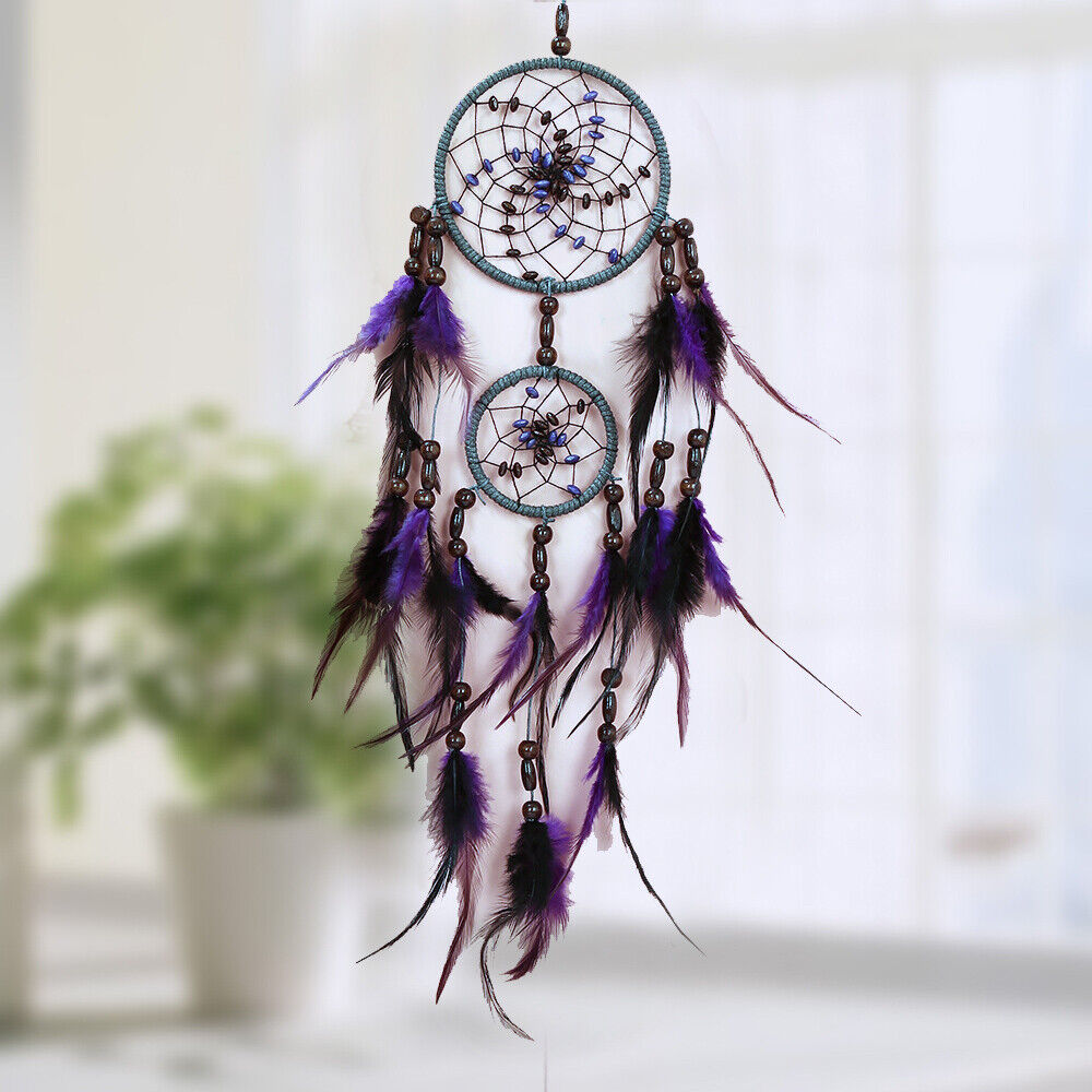 Traditional Purple &Black Dream Catcher Handmade Wall Hanging Dreamcatcher Decor
