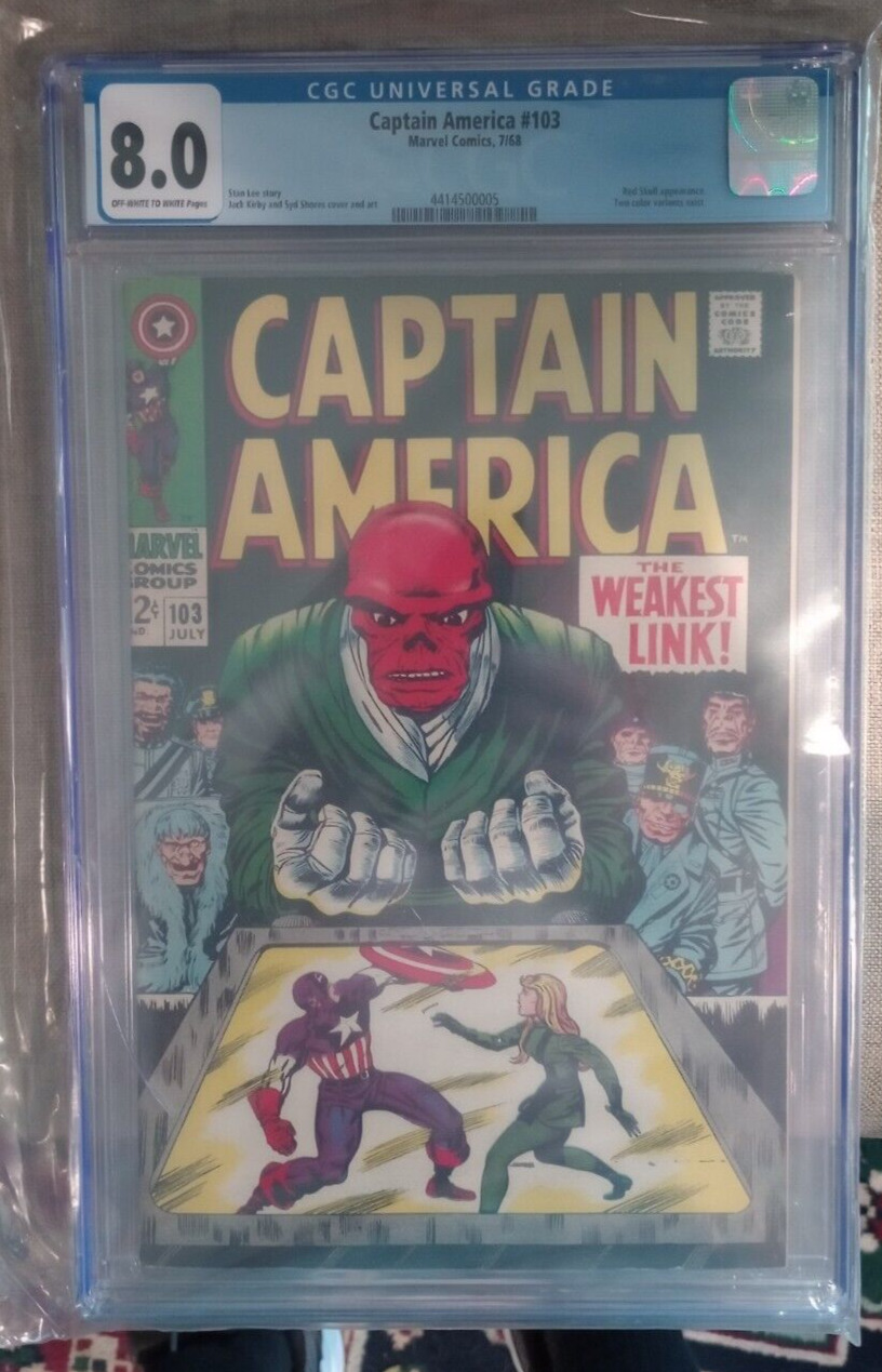CAPTAIN AMERICA #103 CGC 8.0 O/W - White Pgs Marvel Comics 1968