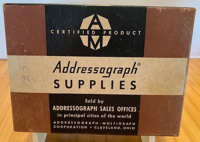 Addressograph Supplies Empty Box ( 5.75\