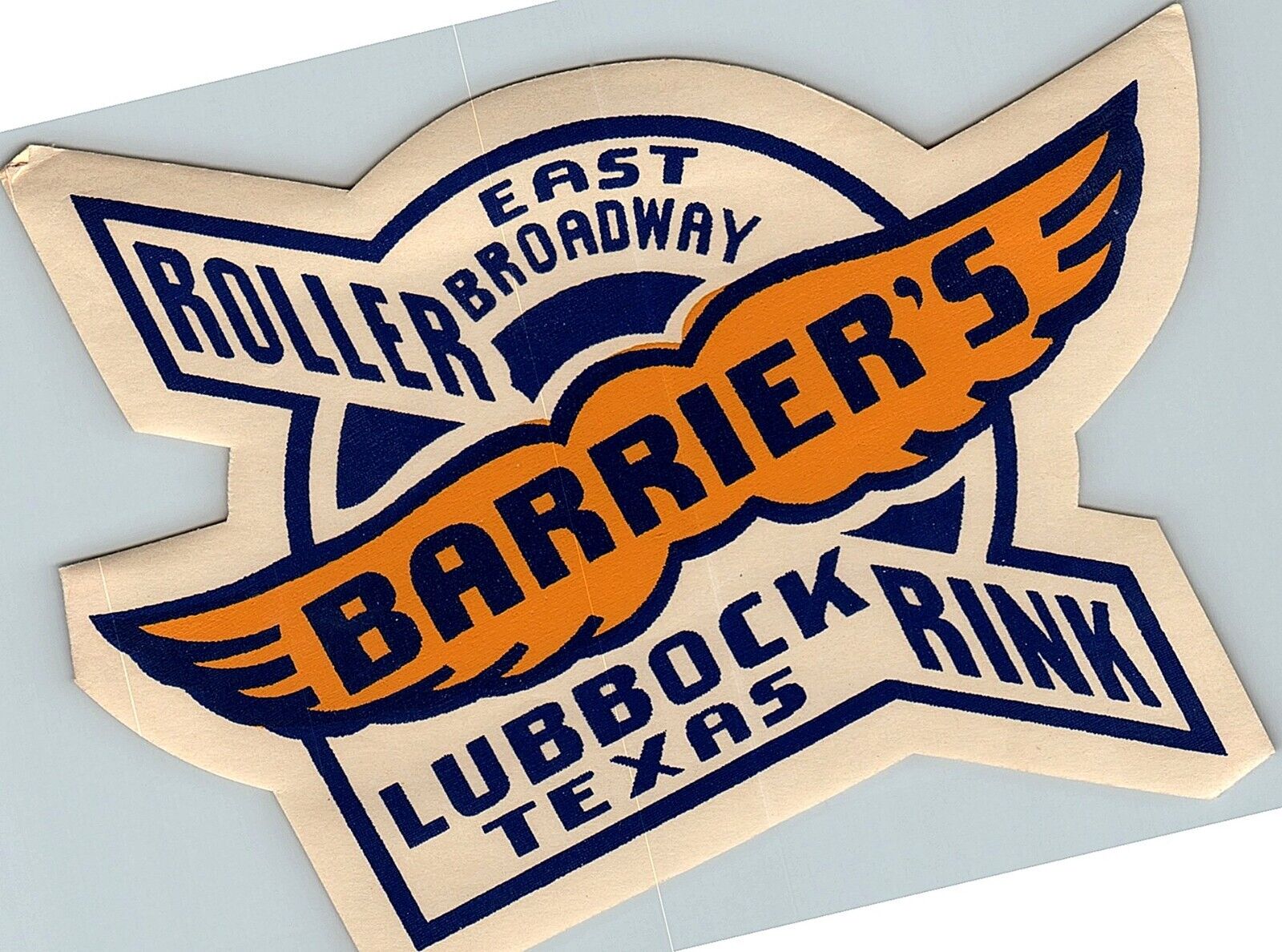 Original Vintage 1940s Roller Skating Rink Sticker Barrier\'s Lubbock TX s21