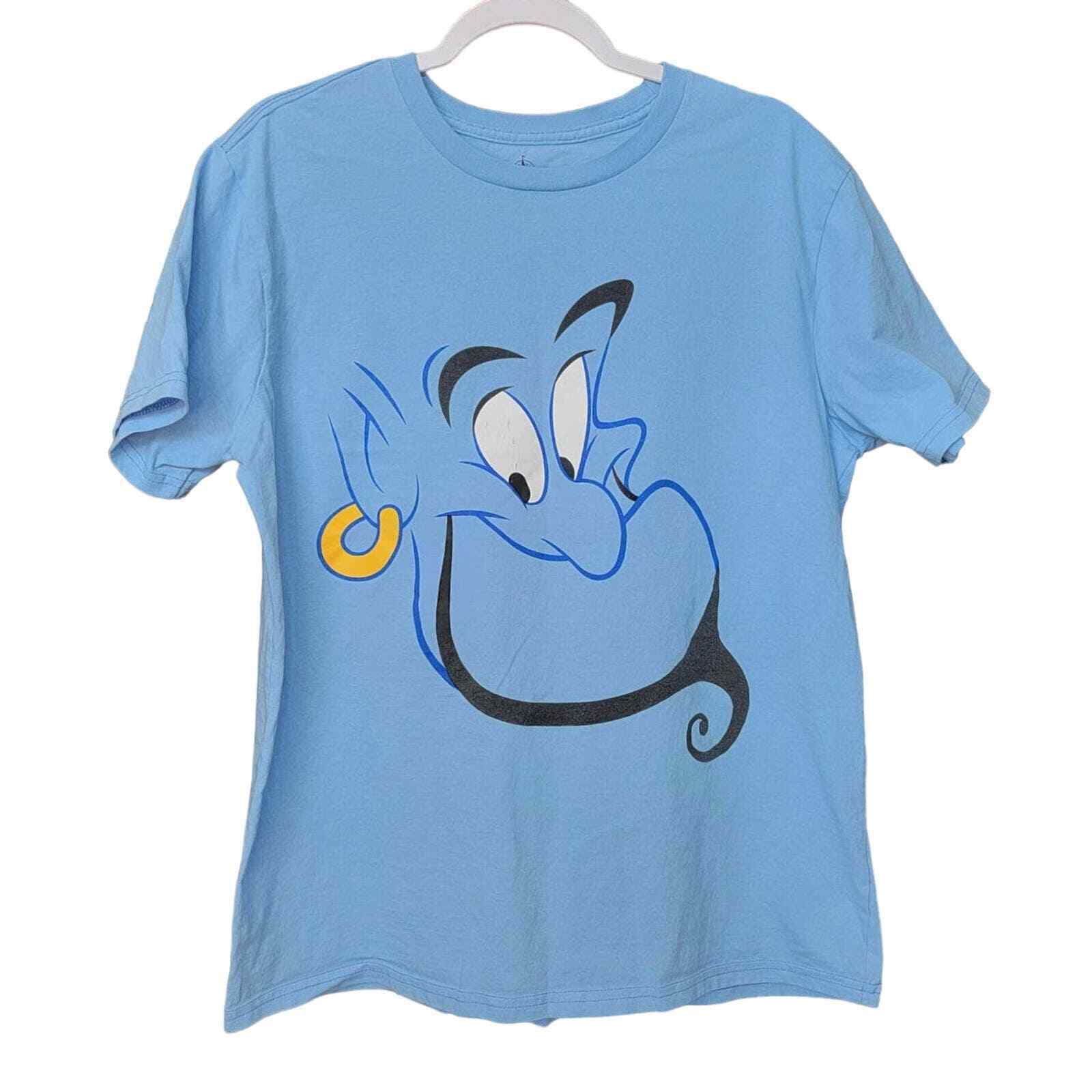 Vintage 90s Disney Aladdin Genie Tee Authentic T-shirt Light Blue Robin Williams