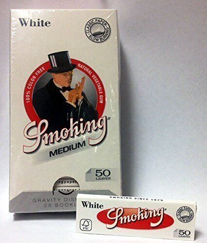 Smoking White Medium Cigarette Rolling Papers 78 x 44 (25)