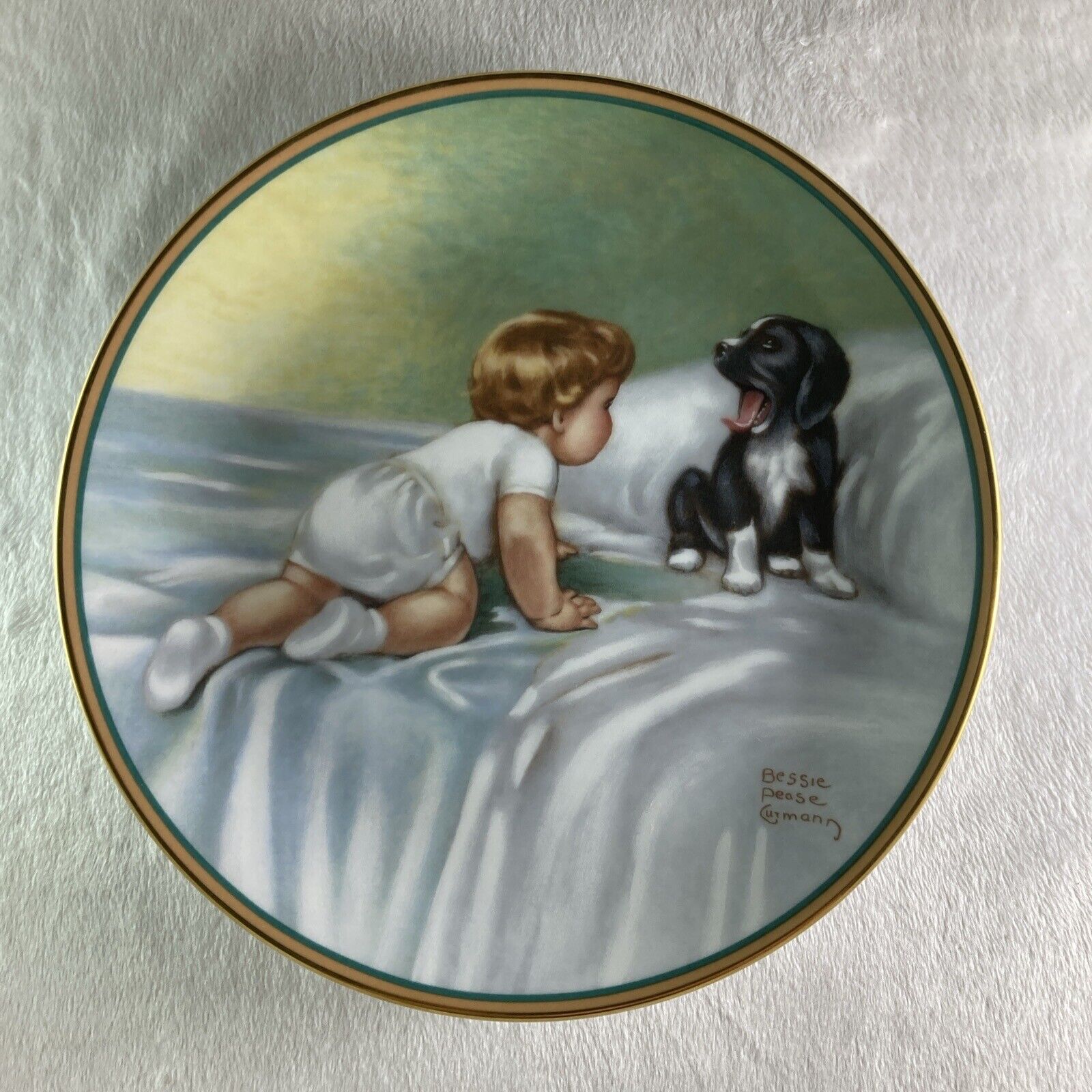 WHO\'S SLEEPY Plate A Child\'s Best Friend Bessie Pease Gutman Hamilton Puppy #3