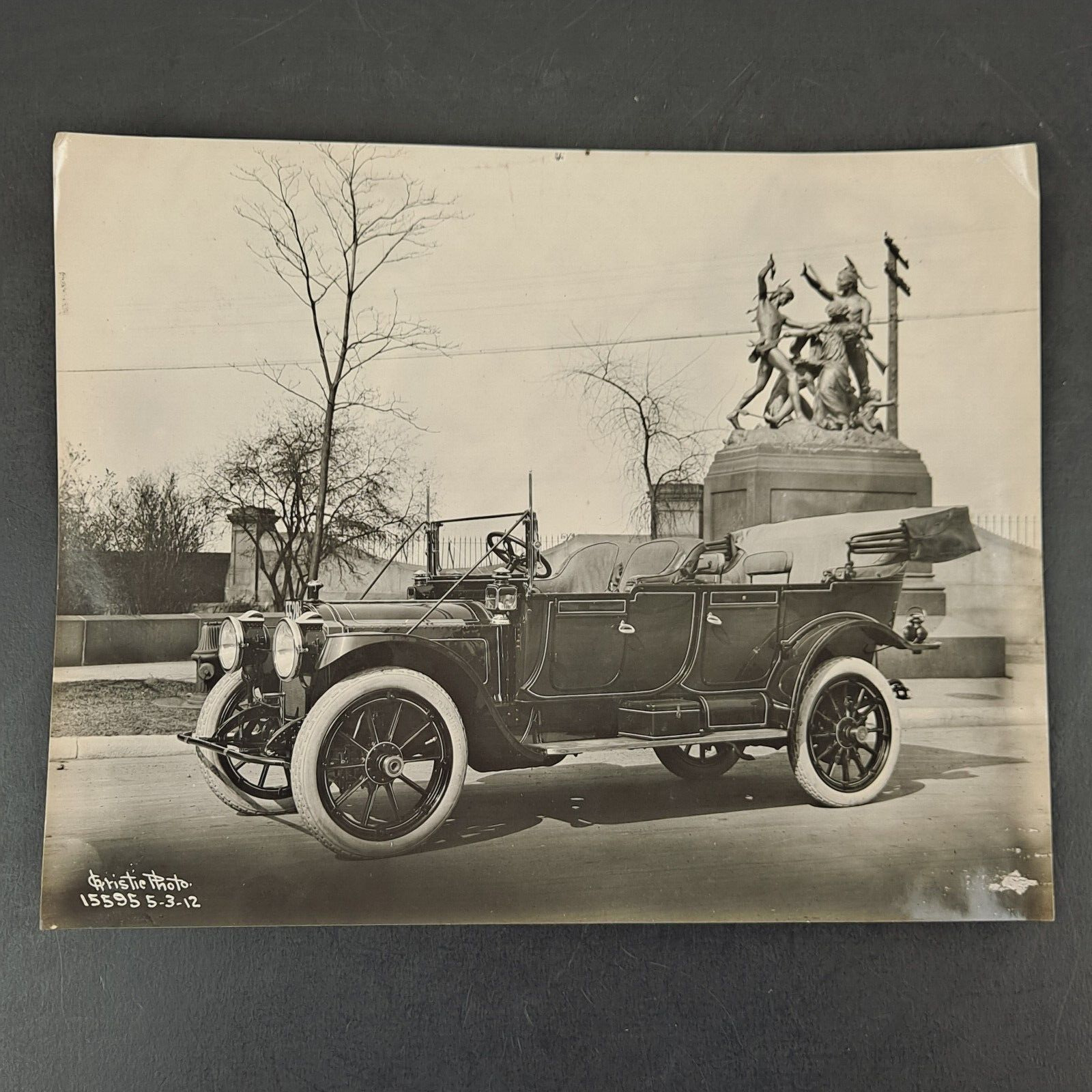 ANTIQUE 1911 PACKARD MODEL 30 TOURING MOTOR CAR 9.5 X 7.5 PHOTOGRAPH CHRISTIE