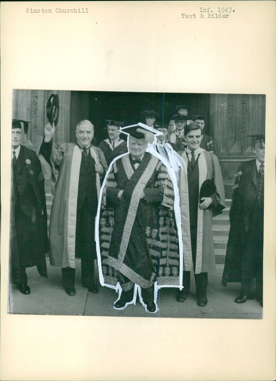 Winston Churchill, Menzies and Winant as honora... - Vintage Photograph 4971336