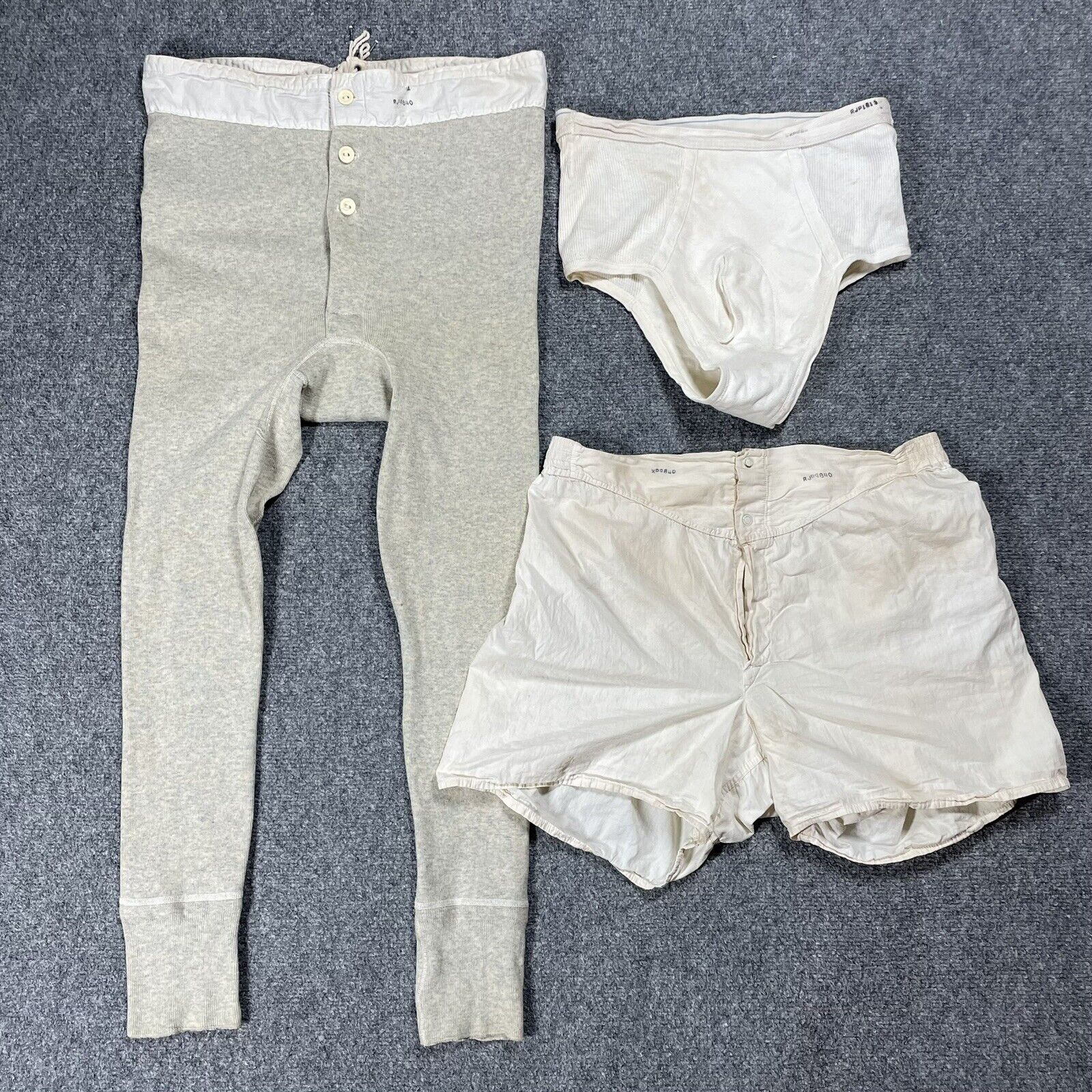 VINTAGE 1940s WWII Underwear Lot Boxer Shorts Cotton Men Tighty Whities Briefs