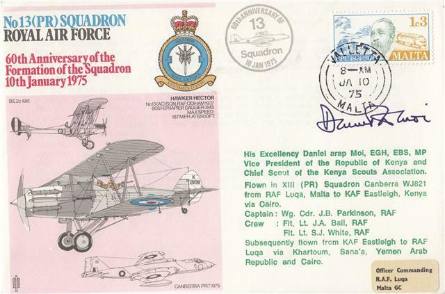 RAF Museum RAF (30) - No 13 Squadron - Signed Daniel Arap Moi