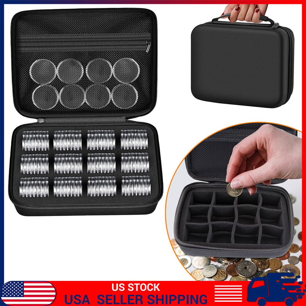 100 Durable Coin Capsules - 5 Sizes - Protect Gasket - Organized Storage Box US