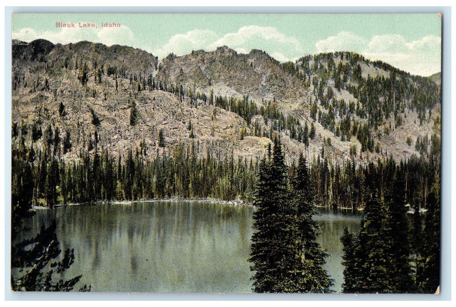 c1910s Scenic View Of Black Lake Adams County Idaho ID Unposted Vintage Postcard