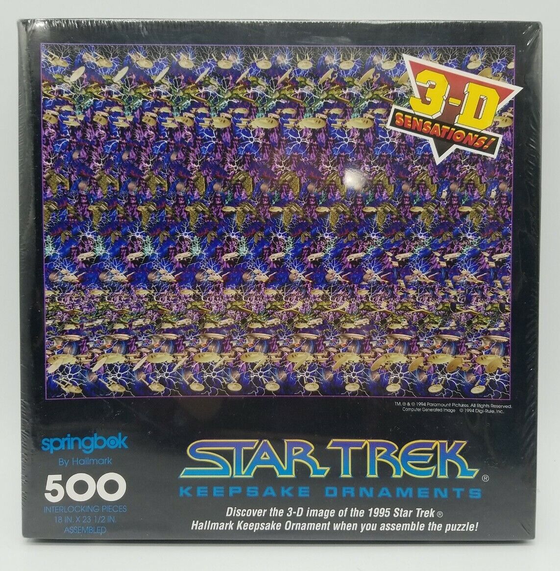 Star Trek Springbok 1994 3D Sensations Hallmark Ornaments 500 pcs Jigsaw Puzzle