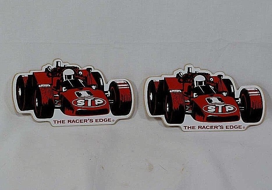 Set of (2) Vintage STP Racing Indy Car, Indy 500 Sticker Set - 1970's - NOS