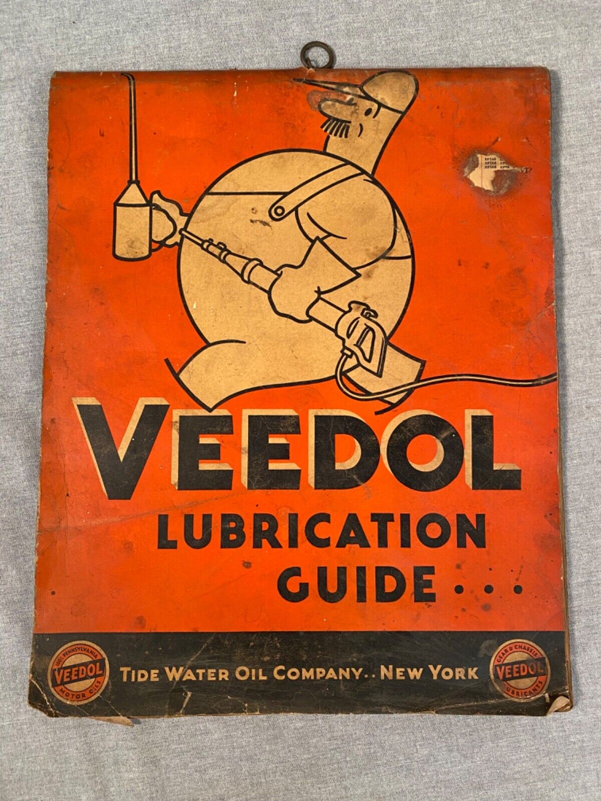 Vintage VEEDOL Lubrication Guide 1936 - TIDE WATER OIL COMPANY New York Motor