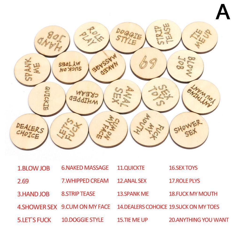 20x Funny Tokens Funny Wooden Valentines Ornaments Funny Romantic Sex Gift Set W