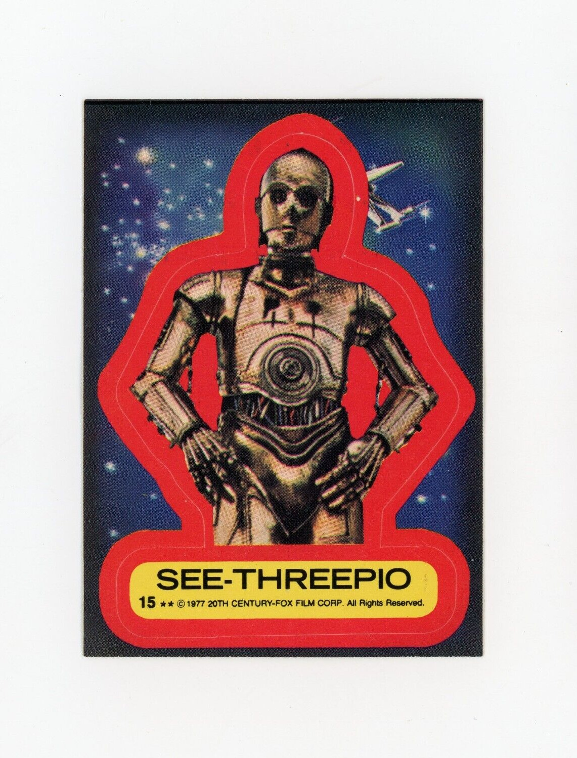 See-Threepio 1977 Topps Star Wars Sticker #15 MINT