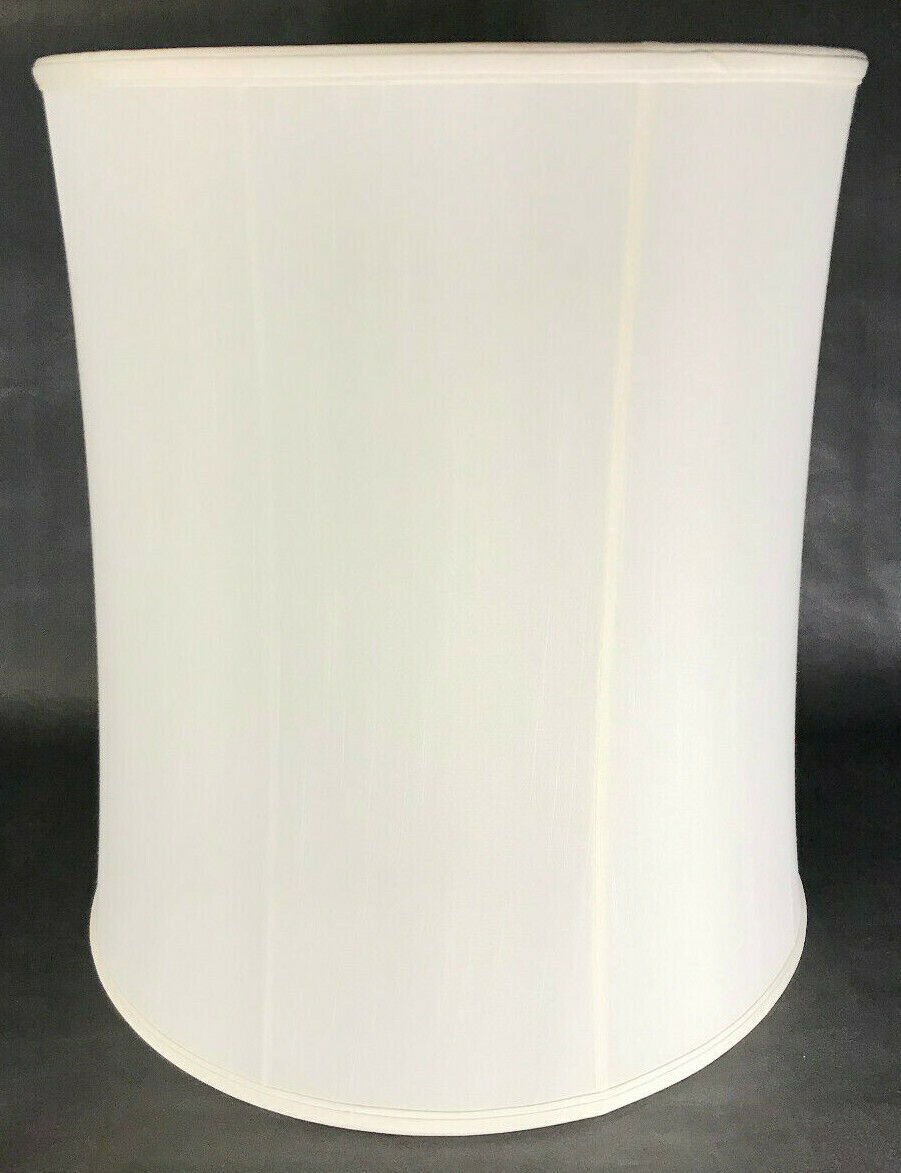 New 14x15x17 Eggshell Satin Cylinder Softback Fabric Lamp Shade, Tissue Shantung