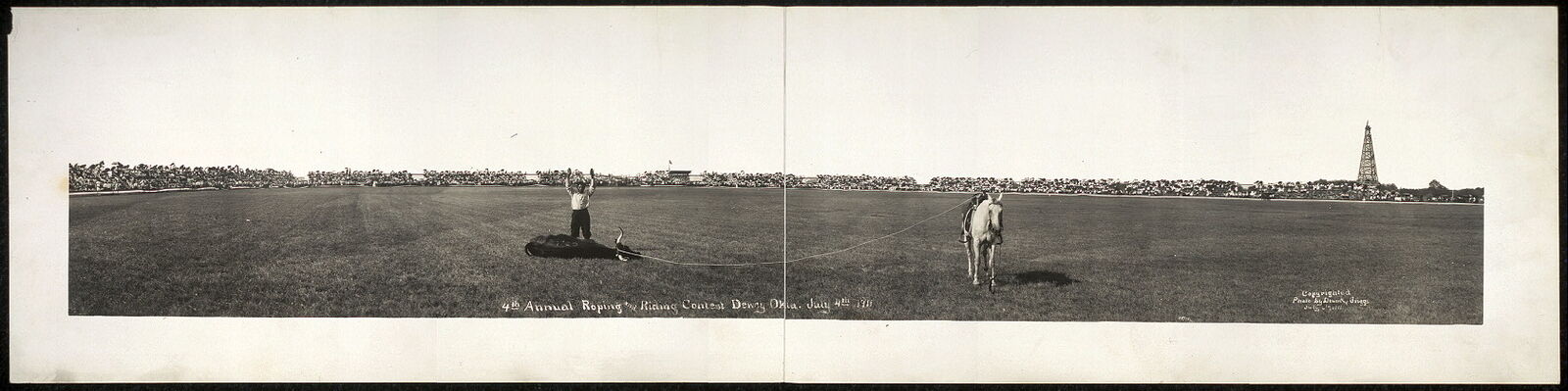 Photo:1911 Panoramic: 4th Annual Riding,Roping Contest,Dewey,Oklahoma