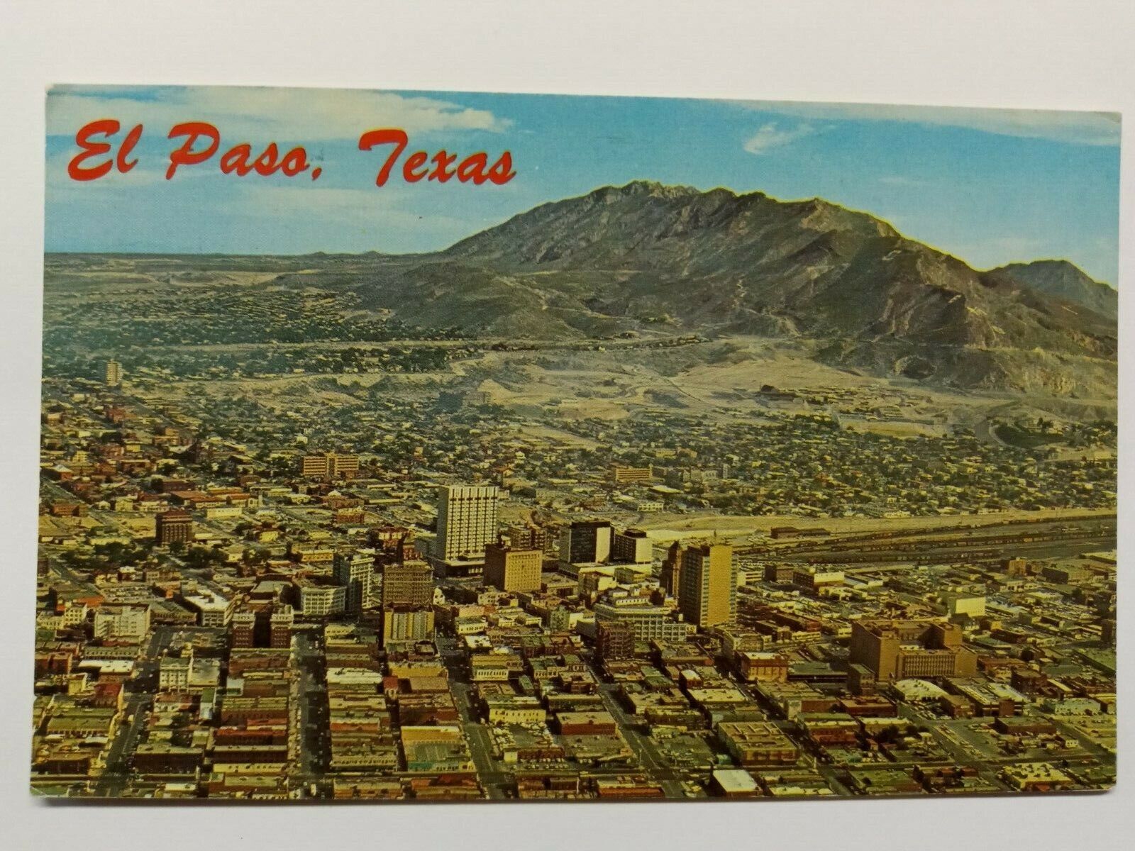 El Paso Texas Vintage Aerial View Vintage Postcard 1967