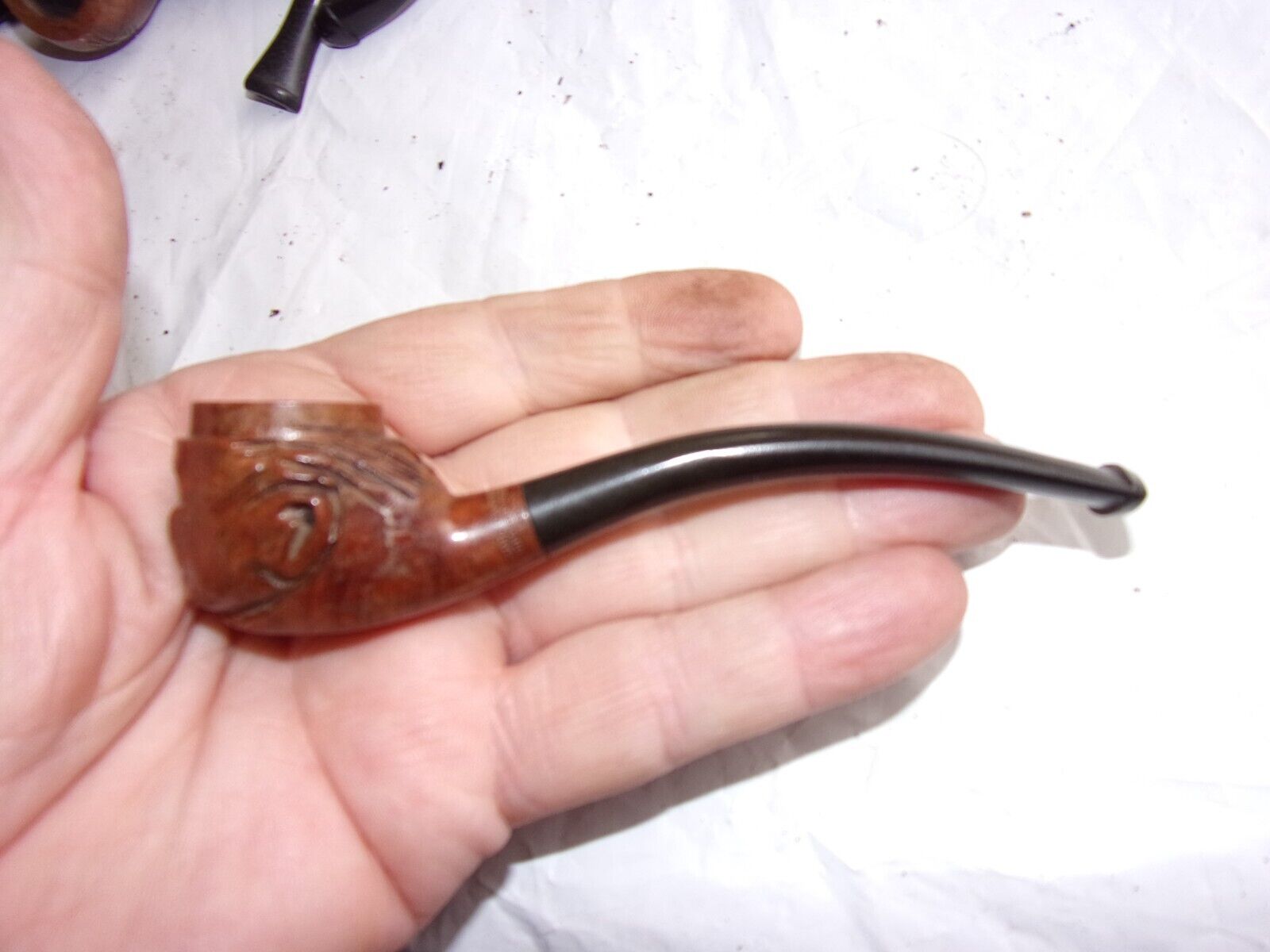 VTG RARE NOS  unsmoked  Patent Hand Carved Imported Briar Italy  Estate Pipe