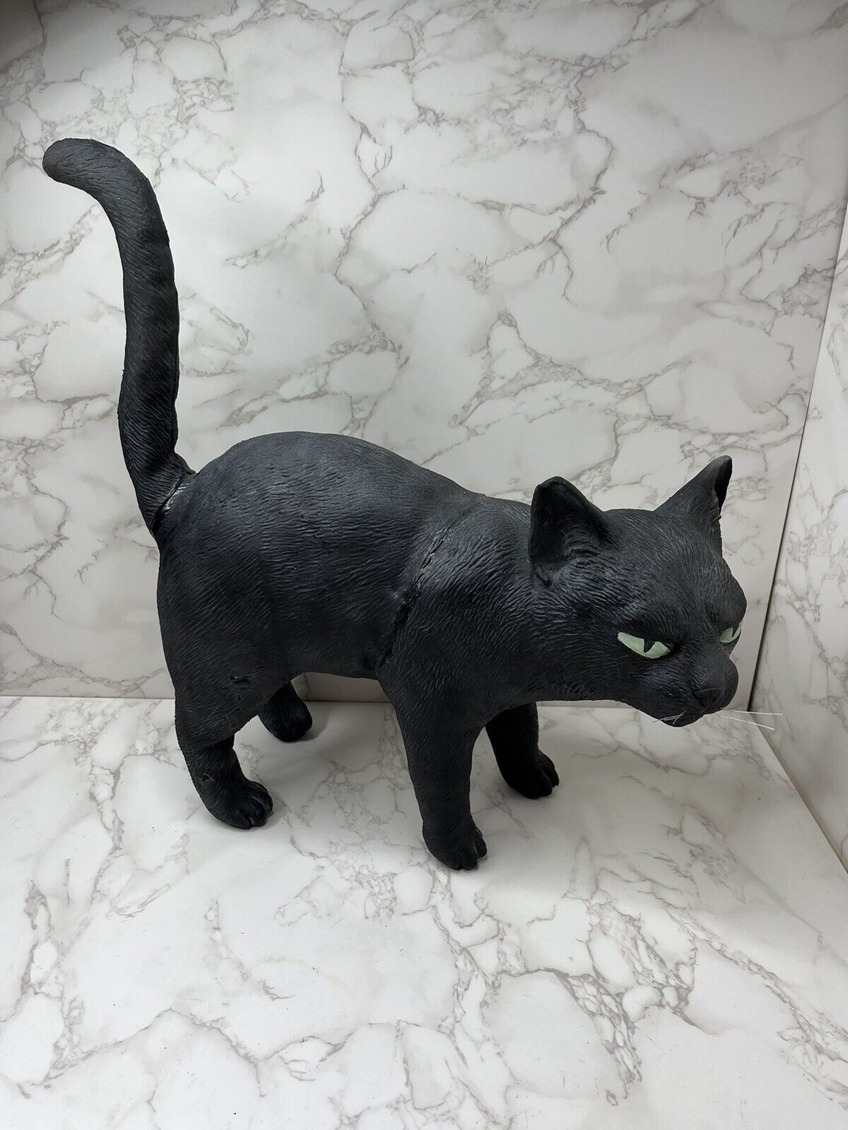 *Vintage LARGE Halloween Black Cat Prop Decor Rubber Foam Latex