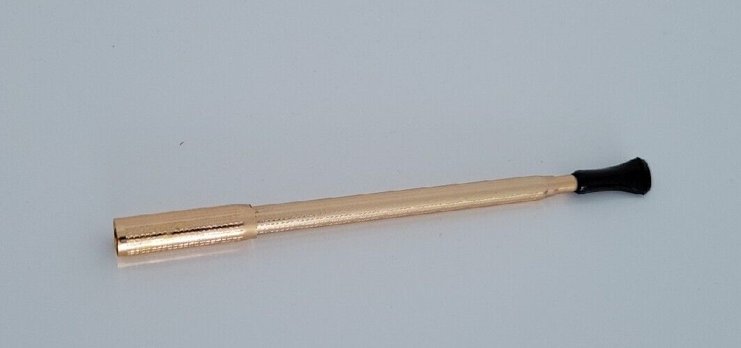 Antique German Cigarette GOLD CHROME TELESCOPING Ejector 5.8in-8.8in-11.5in LONG