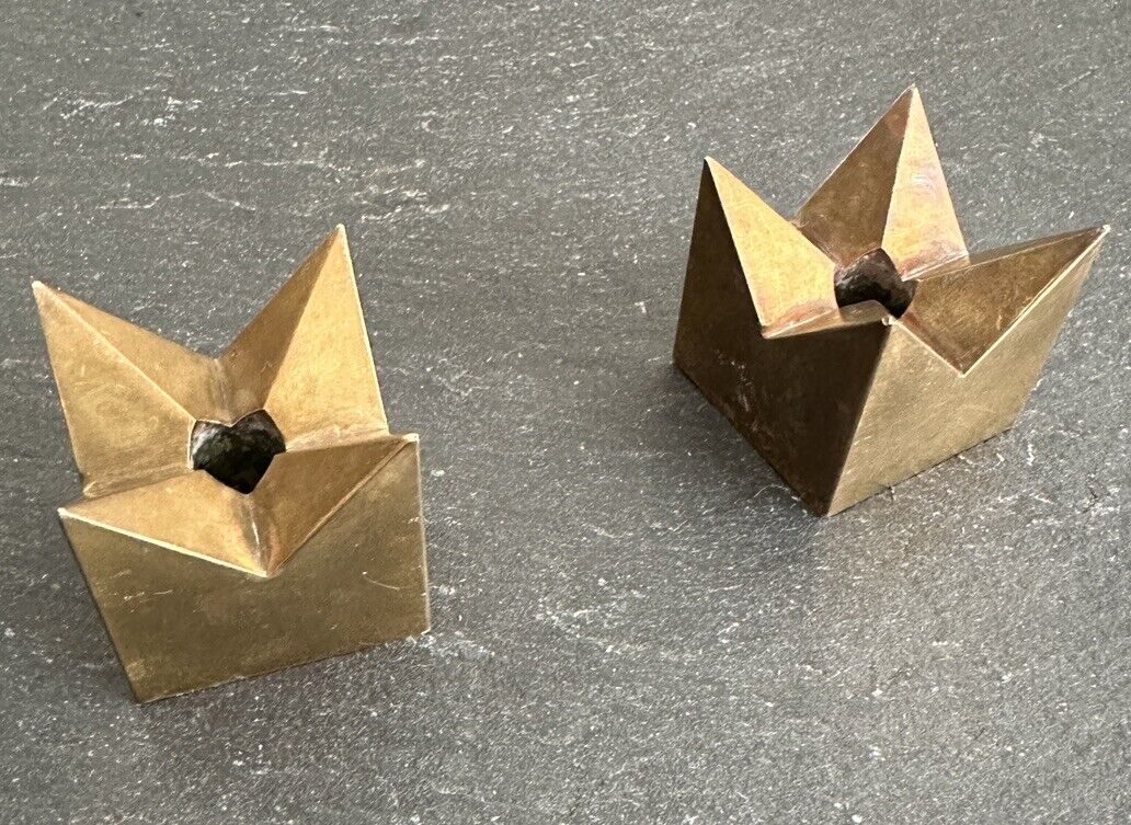 Pierre Forsell for Skultuna, Sweden. A pair of rare brass candlesticks.