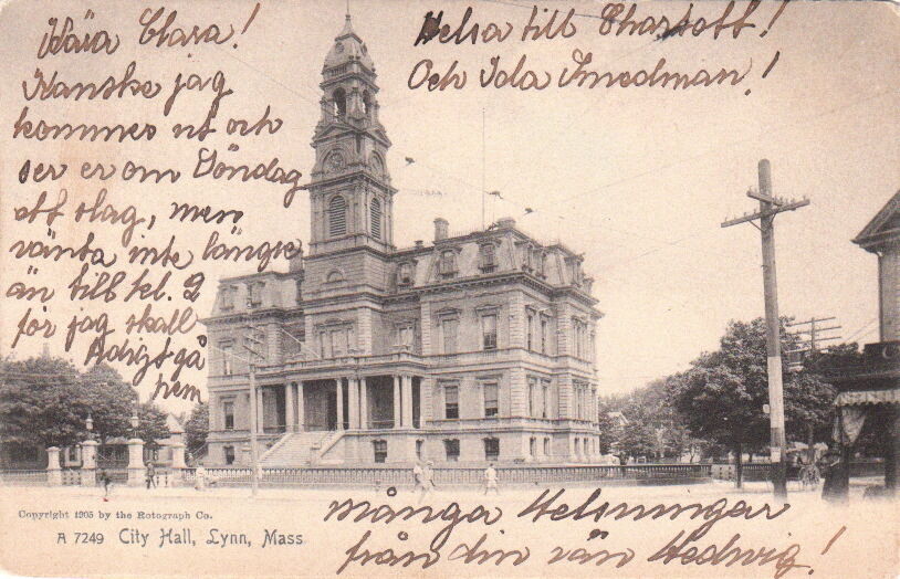 Postcard City Hall Lynn MA