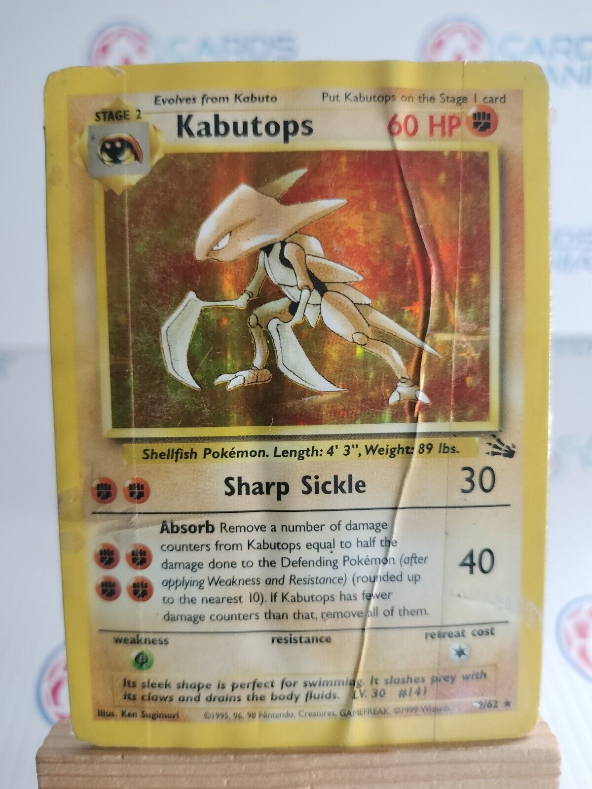 Pokémon TCG Kabutops Fossil 9/62 Holo Rare (21)