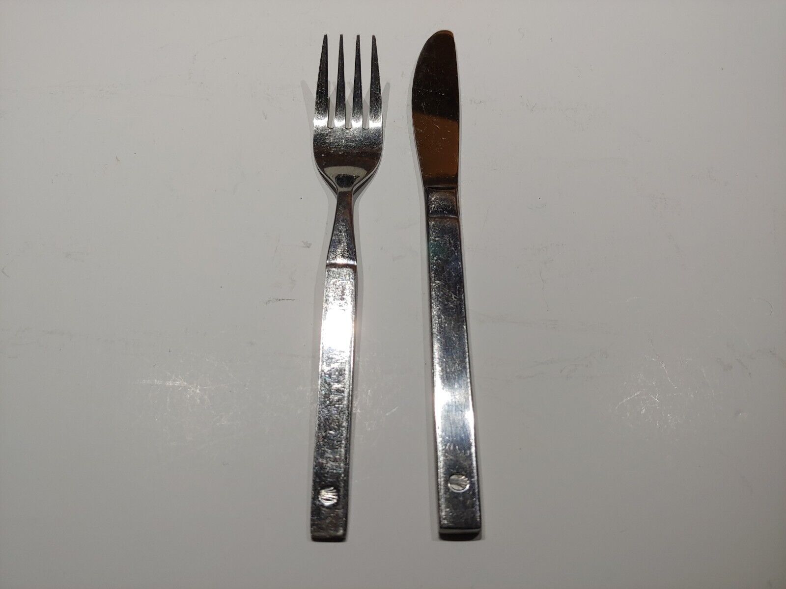 Vintage Continental Airlines Older Logo Silverware Matching Knife and Fork