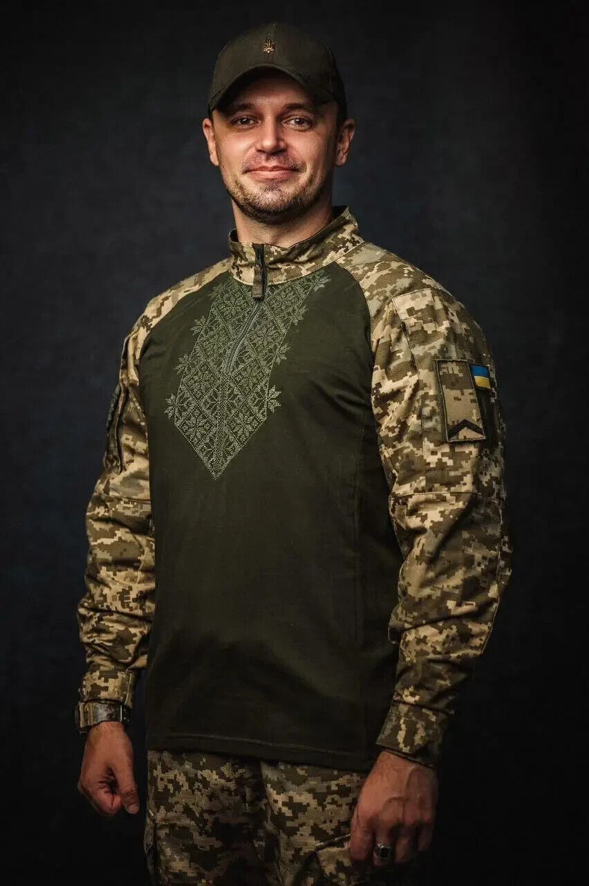 Embroidered Ubaks: embroidered Ubaks shirt. Vyshyvanka for the military. Tactica