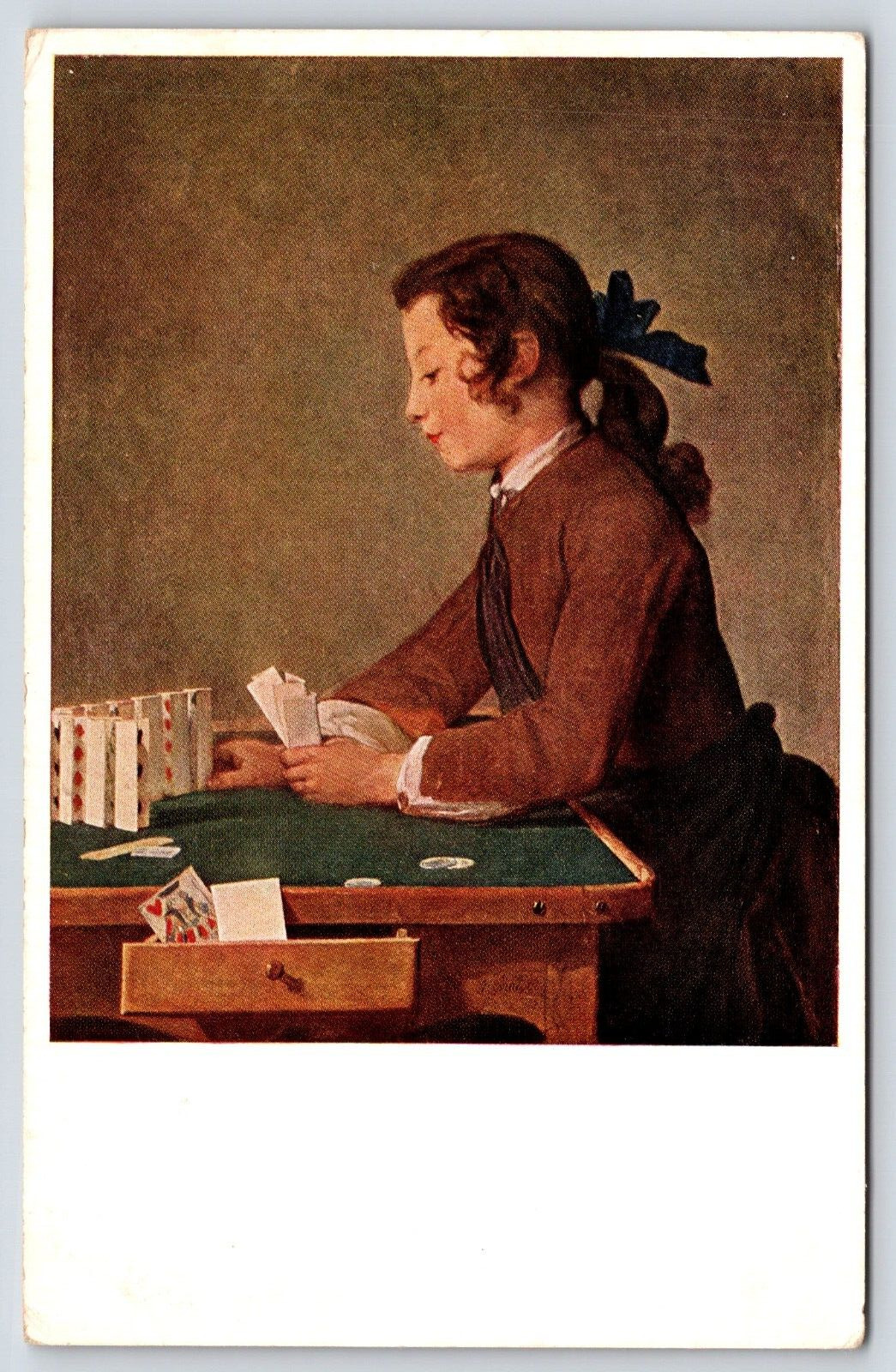 The House of Cards By Chardin Mellon Collection Vintage Postcard