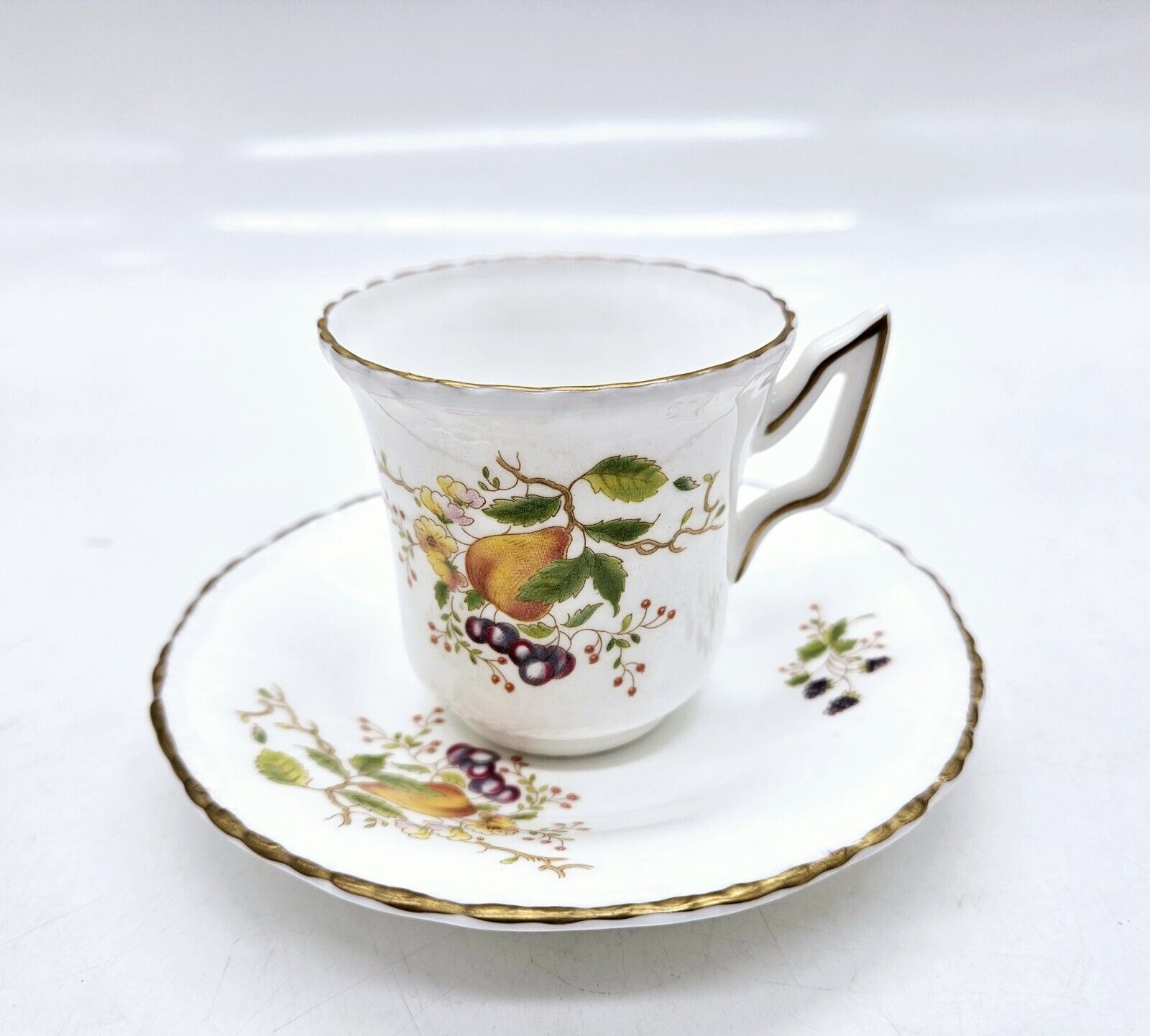 Danbury Mint Coalport Tea Cup and Saucer China Demitasse Set Vintage