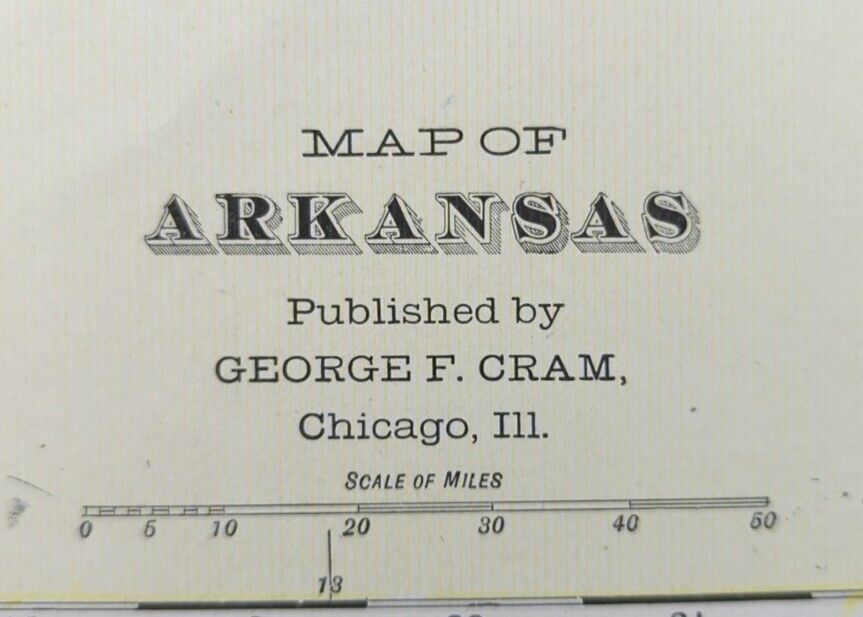 Vintage 1901 ARKANSAS Map 22\
