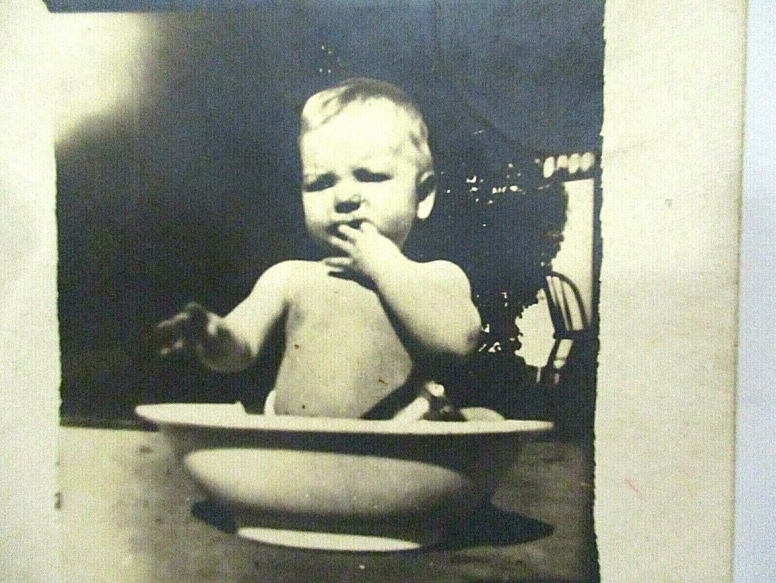 RPPC Real Photo Postcard Antique 1909 Baby In A Bowl Photo Of A Photo