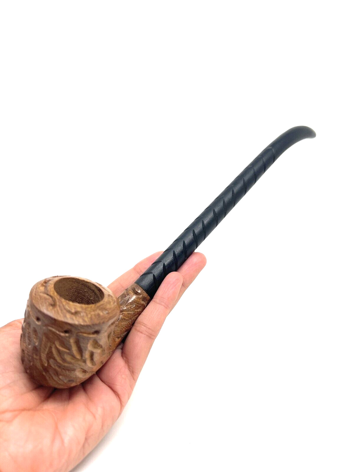 Matchpipe 11” Long Churchwarden Hobbit Gandalf Pipe 2 colors Black Oak  Pipe