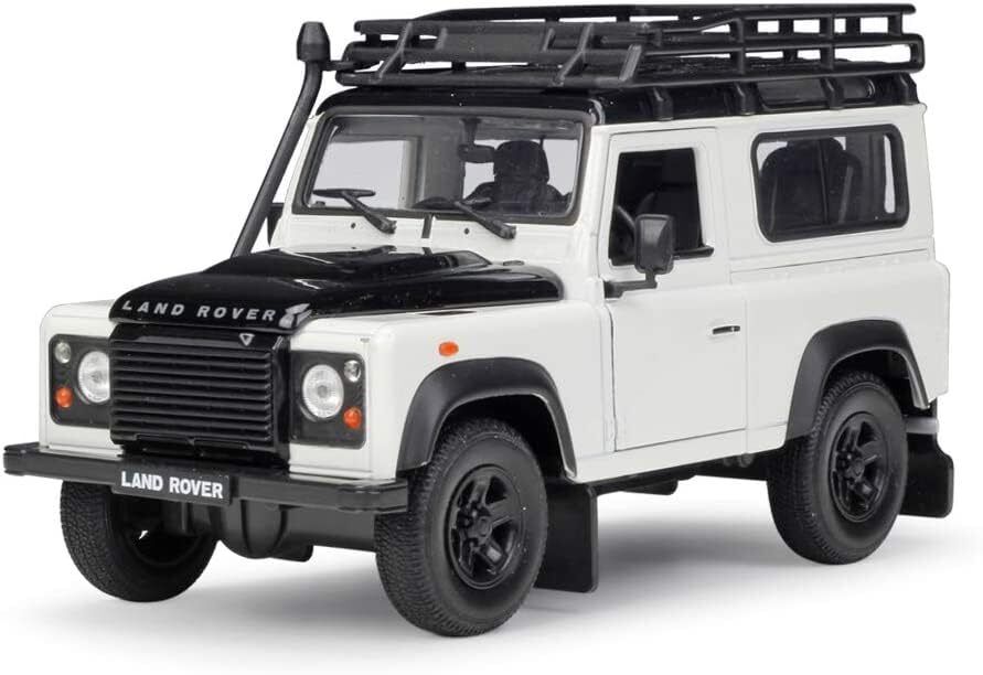 Welly Nex 1/24 Scale 22498Sp-W Land Rover Defender Diecast Car White Black