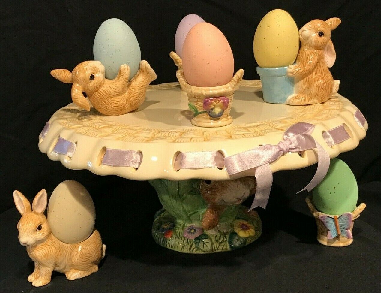 Costco Easter Egg Display - Pedestal Plate & Bunny Egg Holders